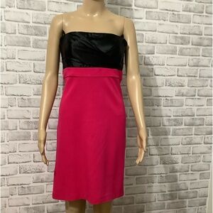 BCBGMaxAzria Strapless Black and Pink Size Cocktail Dress Size 6
